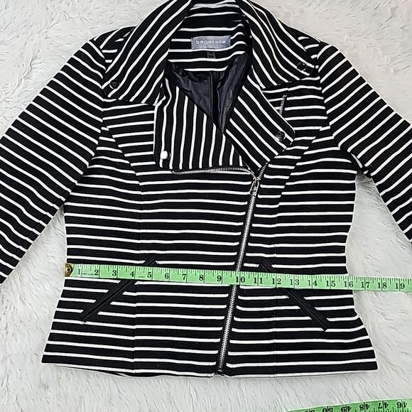 Bagatelle -951 Women's‎ Striped Moto Jacket Size Small - Picture 9 of 11